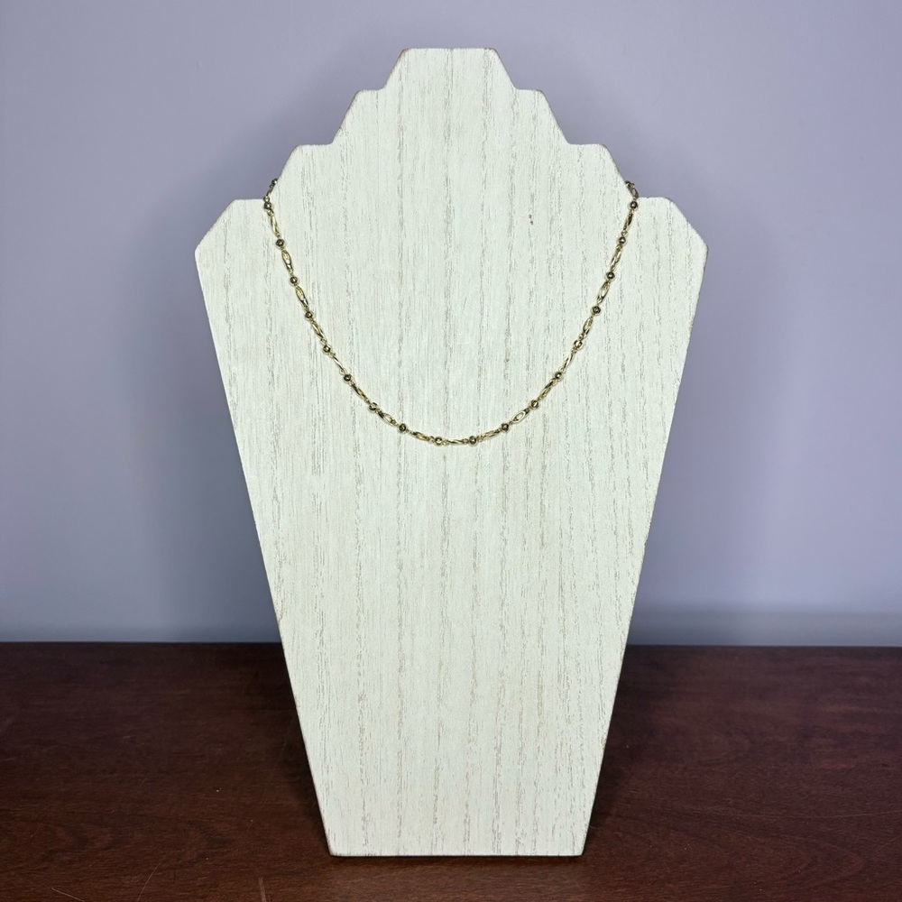 Antique Costume 9” Necklace, Gold Chain Link